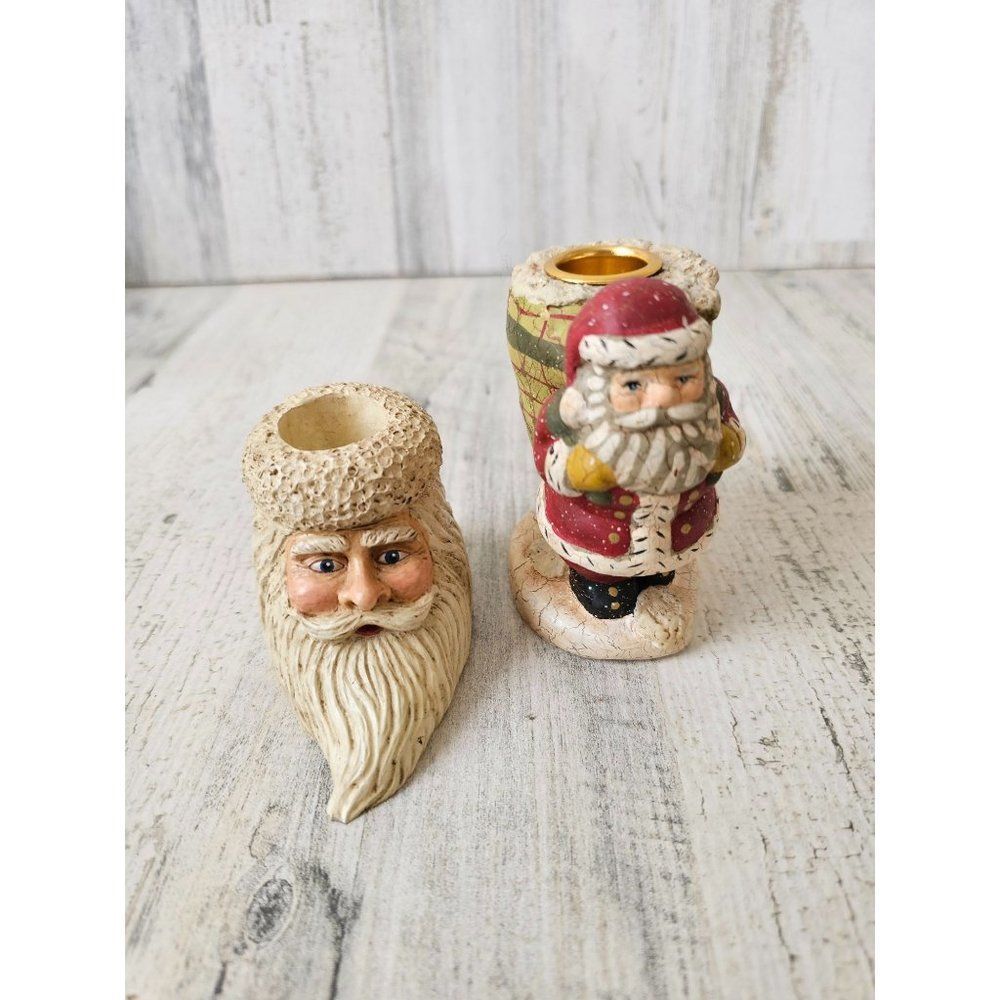 Kurt Adler Santa candle holder mini vintage Xmas‎ decor